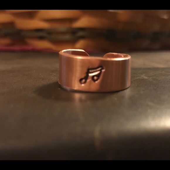 Ring, Copper Ring for music lover-Adjustable, NEW, Artisan - Picture 2 of 5